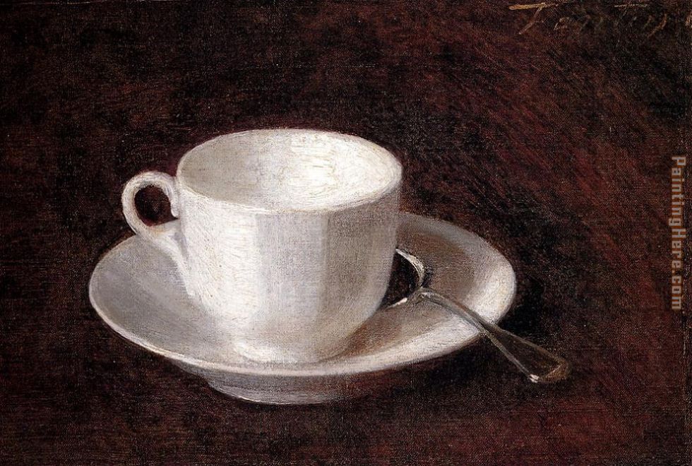 White Cup And Saucer painting - Henri Fantin-Latour White Cup And Saucer art painting